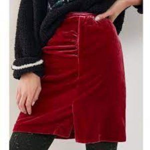 Anthropologie Connie Velvet Mini Skirt - 6 - Wine